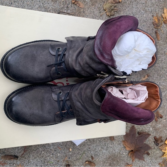 A.S.98 size 37, 6.5-7, LEATHER ANKLE BOOTS dark gray smoke color, airstep Simon - Picture 7 of 9